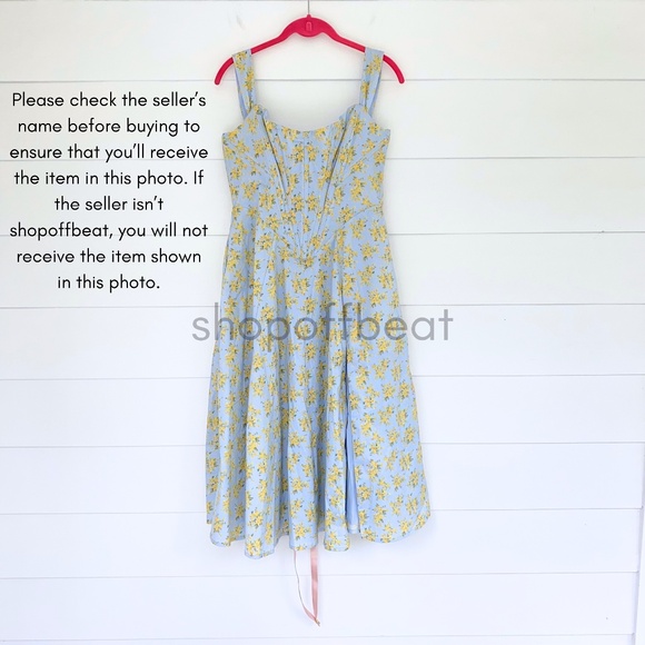 NEW House of CB Saira Soft Blue Vintage Floral Print Dress L+ (XL) - Picture 14 of 17